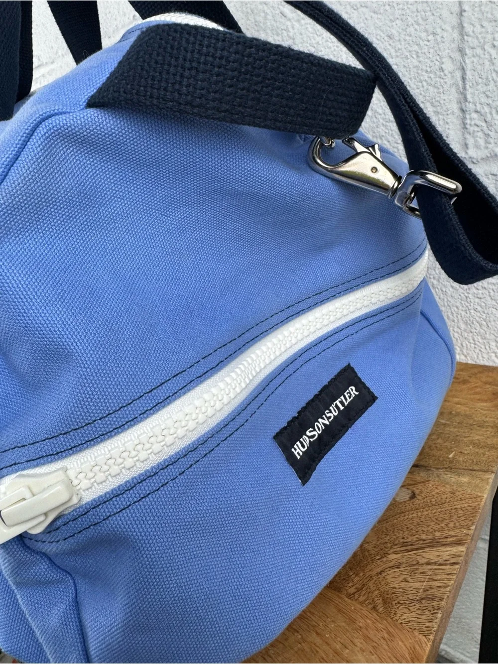 Hudson Sutler Park Hill Blue Canvas Duffle Weekender Bag Made in USA